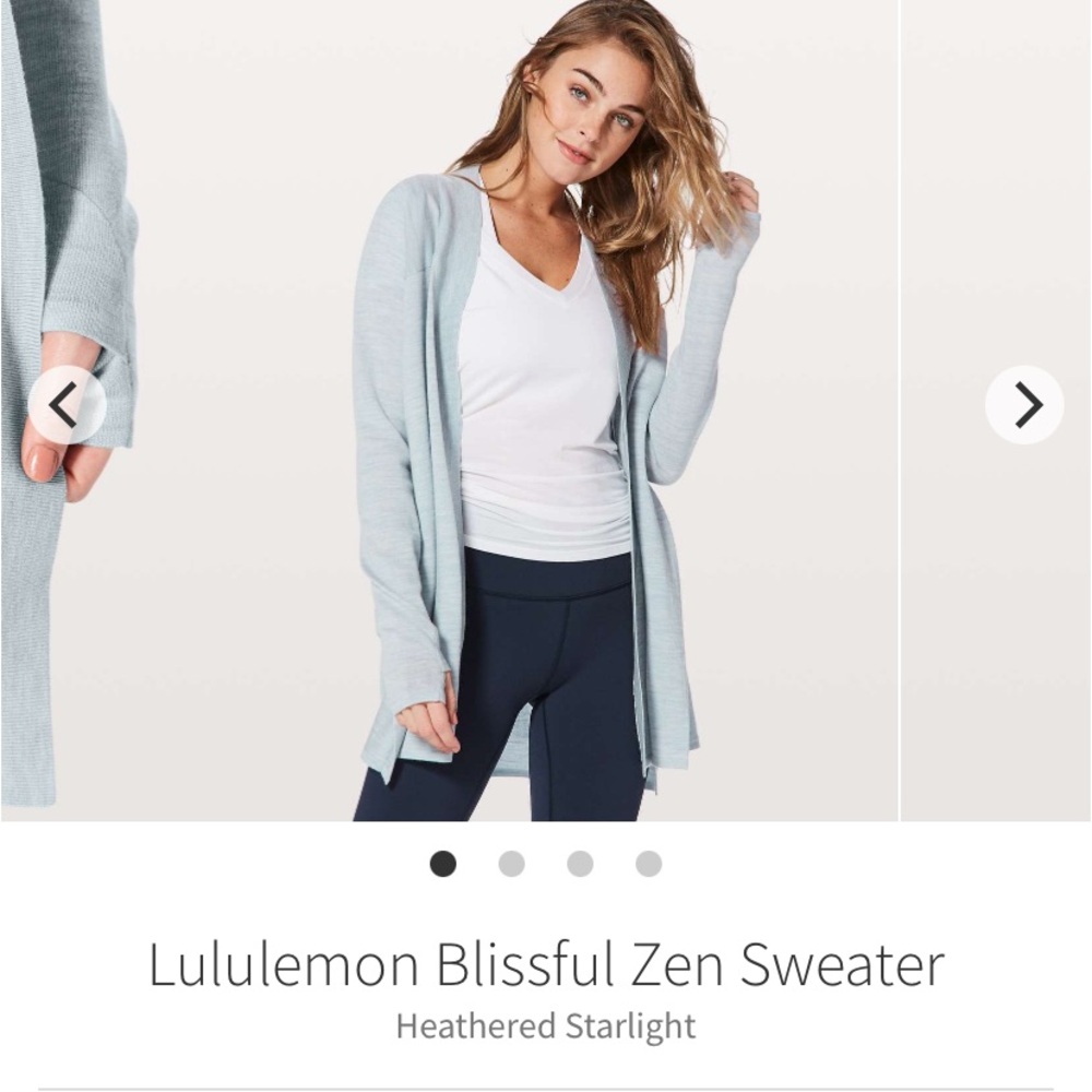 EUC Lululemon Blissful Zen Sweater Heathered Starlight (Blue/Grey)-size M (8/10)